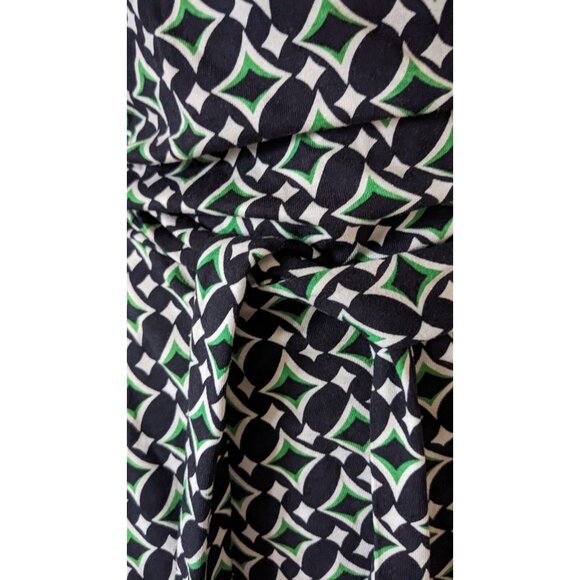 Women's Dress AK Anne Klein Wrap Green Black Long Sleeves Below Knee Knit SizeXL - Picture 5 of 12